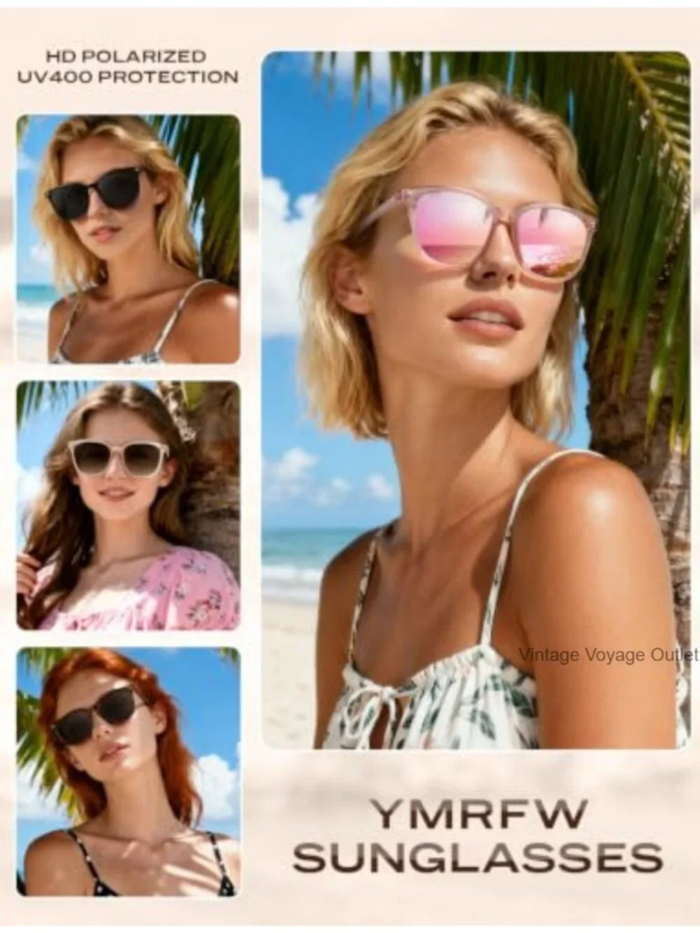 Retro Oversized Polarized Sunglasses UV400 Protection